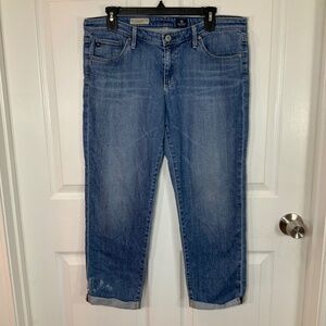 AG Adriano Goldschmied Stevie Roll Up Cropped Denim Jeans Size 33